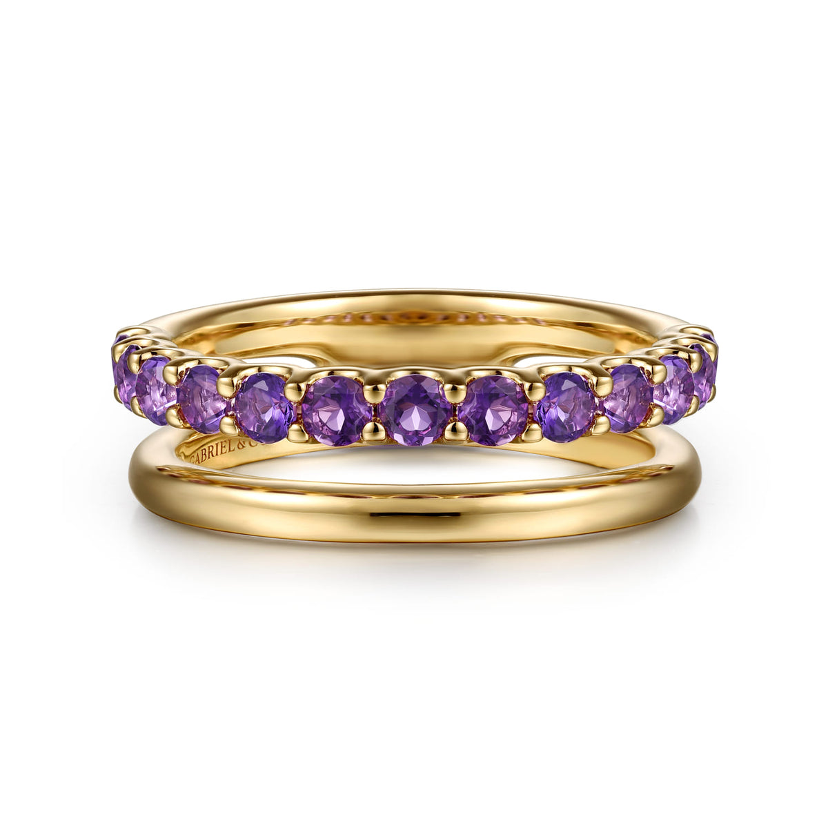 14K Yellow Gold Amethyst Ladies Ring — Gabriel & Co. LR52835Y4JAM