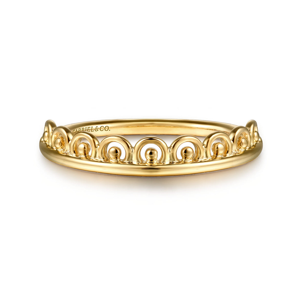 14K Yellow Gold Bujukan Crown Stackable Ring — Gabriel & Co. LR52873Y4JJJ
