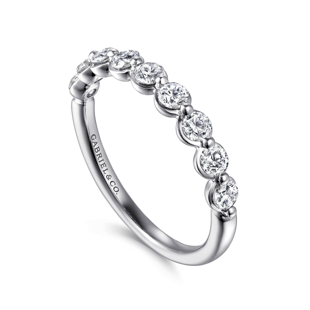 14K White Gold Diamond Stackable Ring — Gabriel & Co. LR52874W45JJ