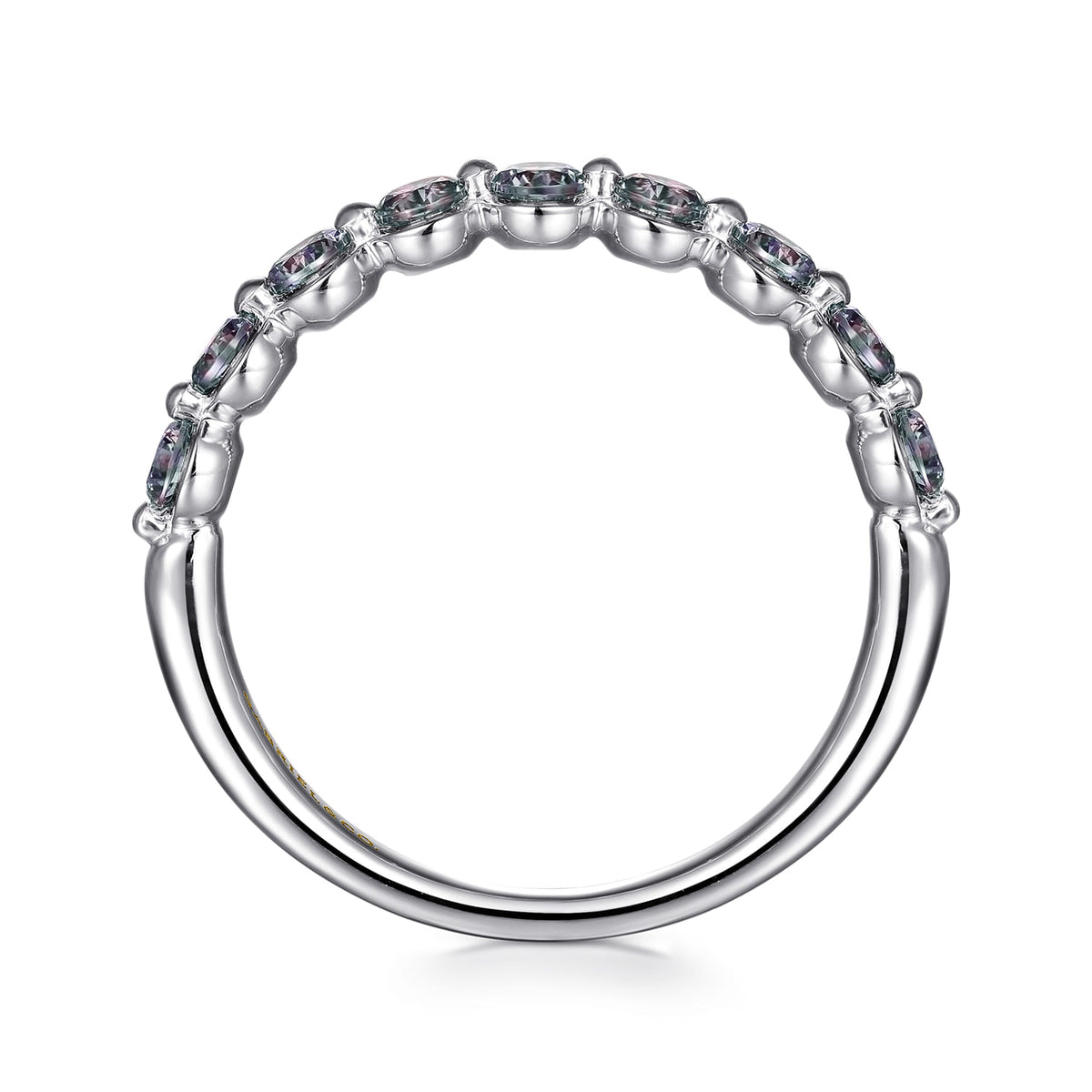 14K White Gold Manmade Alexandrite Stackable Ring — Gabriel & Co. LR52874W4J25