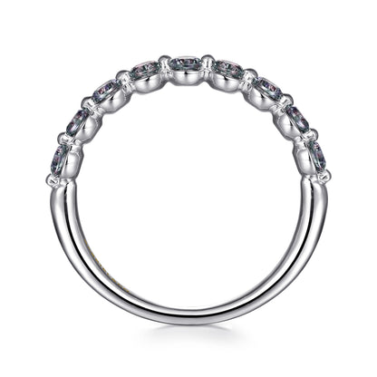 14K White Gold Manmade Alexandrite Stackable Ring — Gabriel & Co. LR52874W4J25