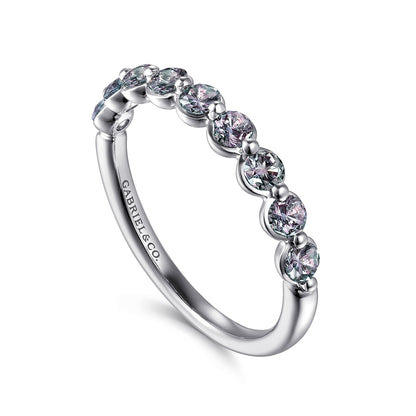 14K White Gold Manmade Alexandrite Stackable Ring — Gabriel & Co. LR52874W4J25