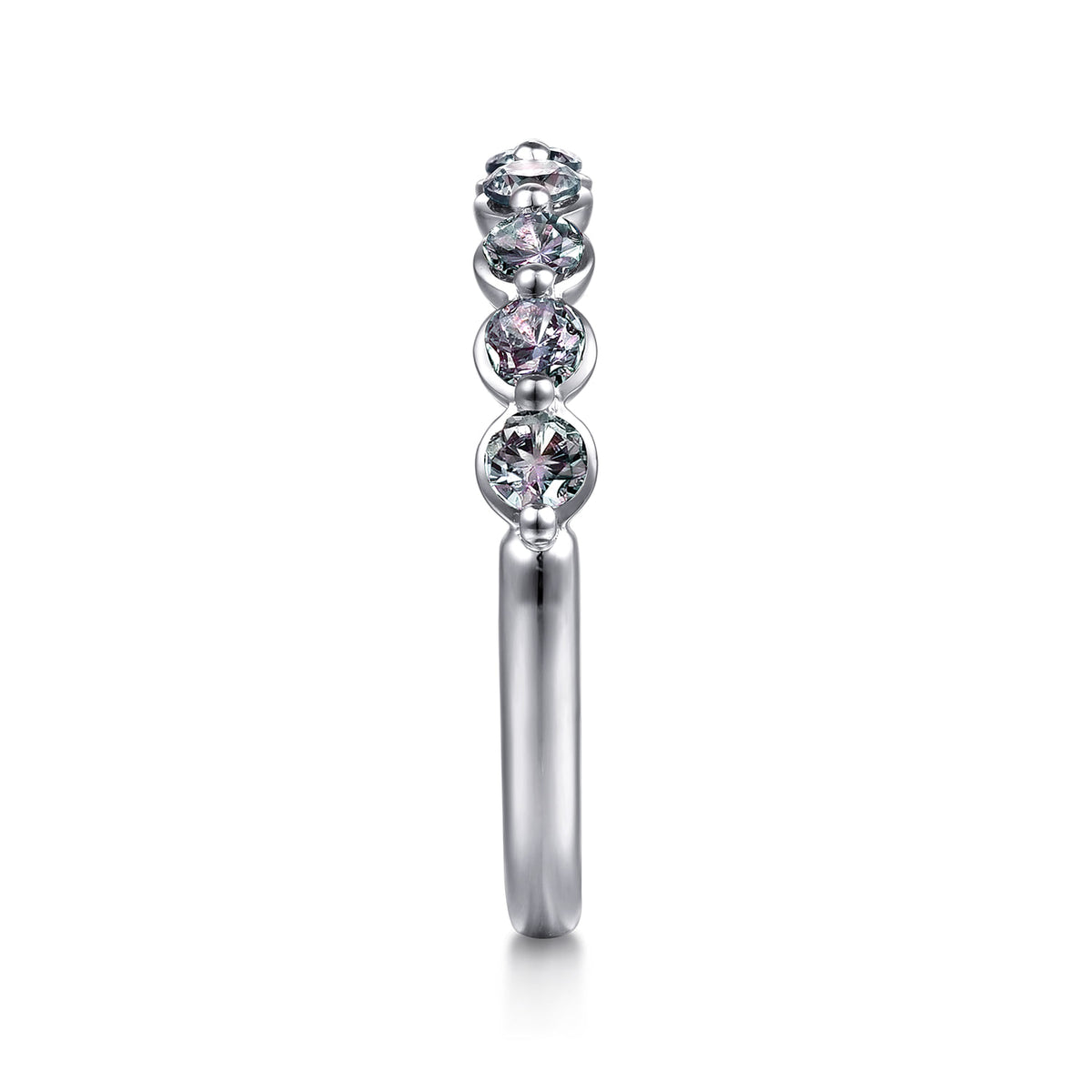 14K White Gold Manmade Alexandrite Stackable Ring — Gabriel & Co. LR52874W4J25
