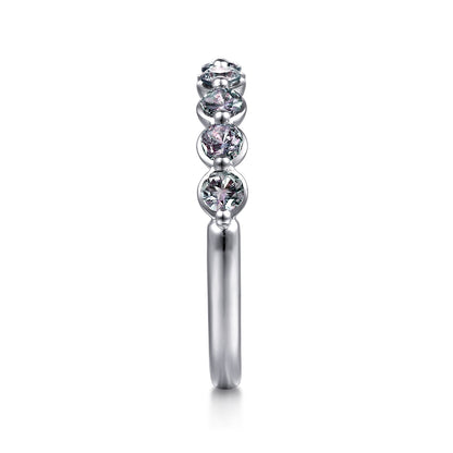 14K White Gold Manmade Alexandrite Stackable Ring — Gabriel & Co. LR52874W4J25