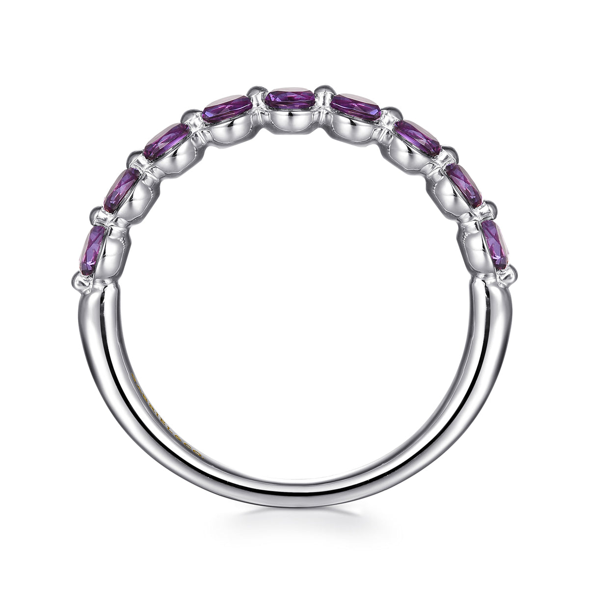 14K White Gold Amethyst Stackable Ring — Gabriel & Co. LR52874W4JAM
