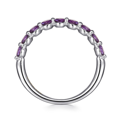 14K White Gold Amethyst Stackable Ring — Gabriel & Co. LR52874W4JAM