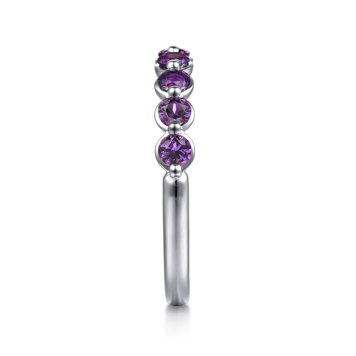 14K White Gold Amethyst Stackable Ring — Gabriel & Co. LR52874W4JAM