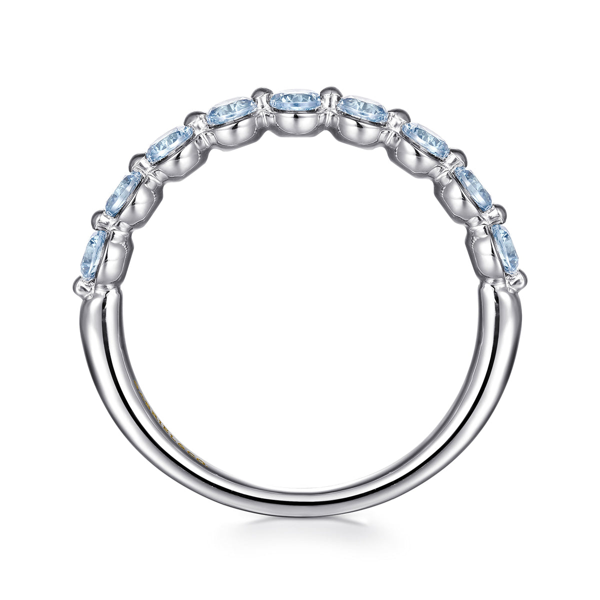 14K White Gold Aquamarine Stackable Ring — Gabriel & Co. LR52874W4JAQ