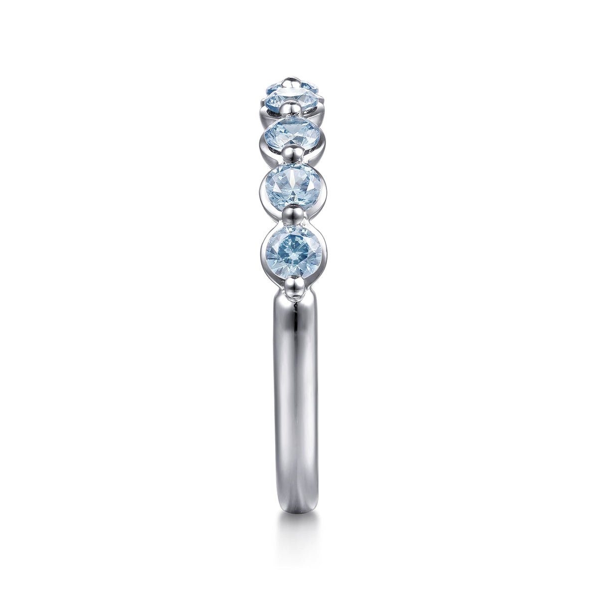 14K White Gold Aquamarine Stackable Ring — Gabriel & Co. LR52874W4JAQ