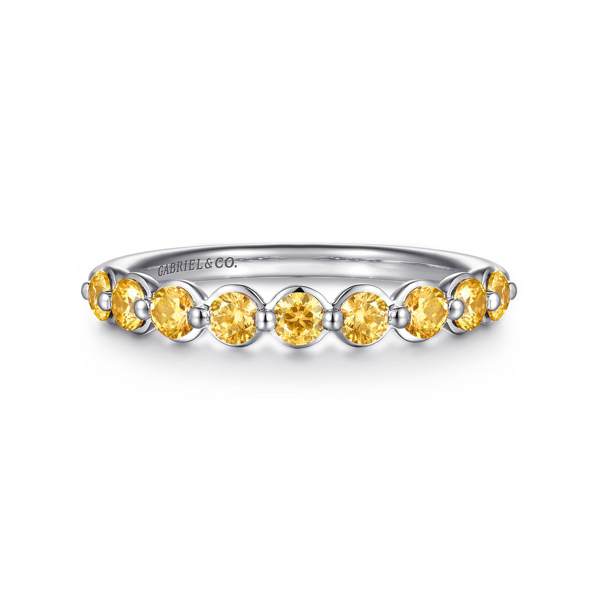 14K White Gold Citrine Stackable Ring — Gabriel & Co. LR52874W4JCT