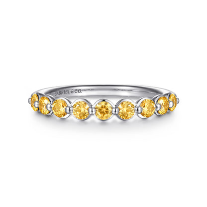 14K White Gold Citrine Stackable Ring — Gabriel & Co. LR52874W4JCT