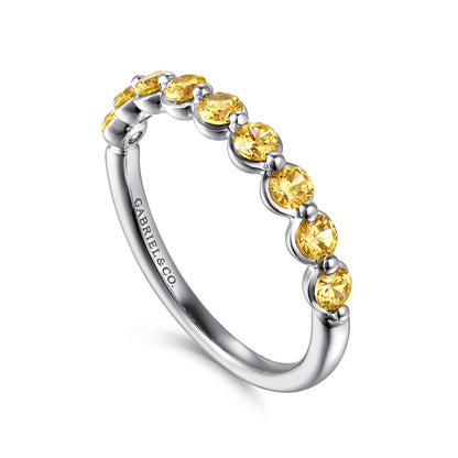 14K White Gold Citrine Stackable Ring — Gabriel & Co. LR52874W4JCT
