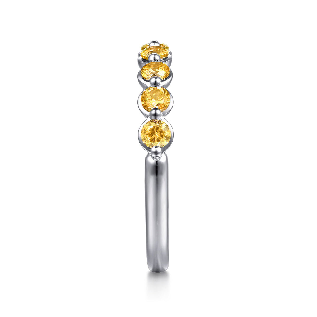 14K White Gold Citrine Stackable Ring — Gabriel & Co. LR52874W4JCT