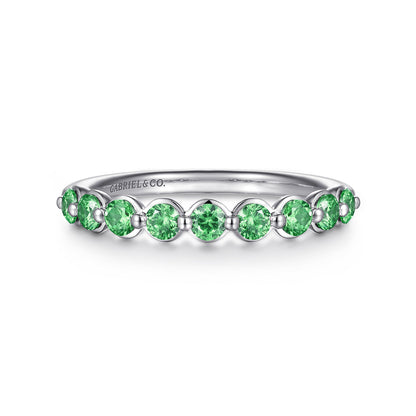 14K White Gold Emerald Stackable Ring — Gabriel & Co. LR52874W4JEA