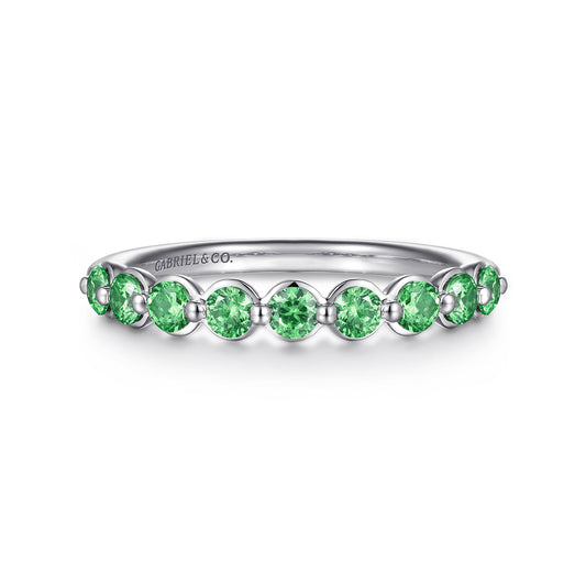 14K White Gold Emerald Stackable Ring — Gabriel & Co. LR52874W4JEA