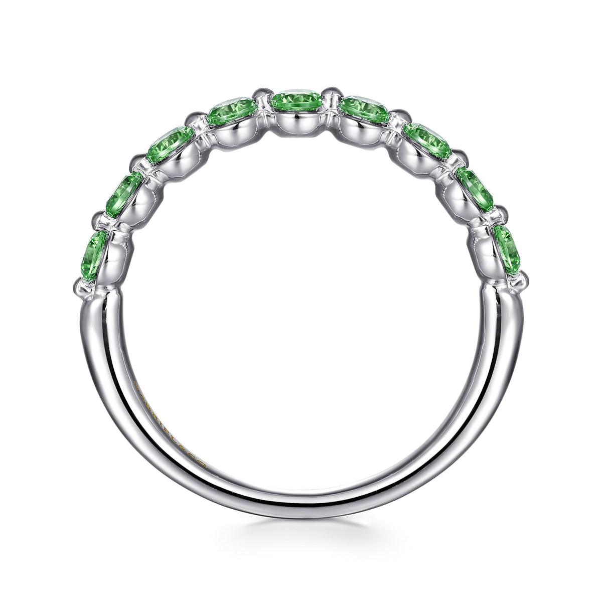 14K White Gold Emerald Stackable Ring — Gabriel & Co. LR52874W4JEA