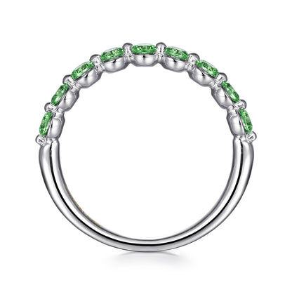 14K White Gold Emerald Stackable Ring — Gabriel & Co. LR52874W4JEA