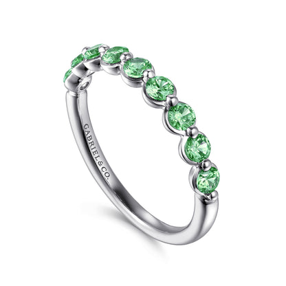 14K White Gold Emerald Stackable Ring — Gabriel & Co. LR52874W4JEA