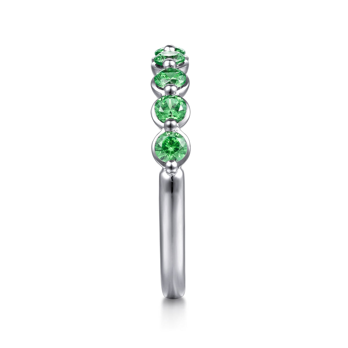 14K White Gold Emerald Stackable Ring — Gabriel & Co. LR52874W4JEA
