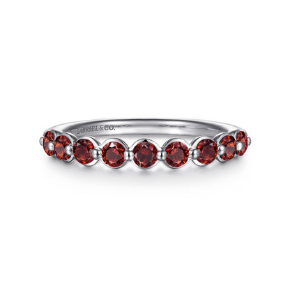 14K White Gold Garnet Stackable Ring — Gabriel & Co. LR52874W4JGN