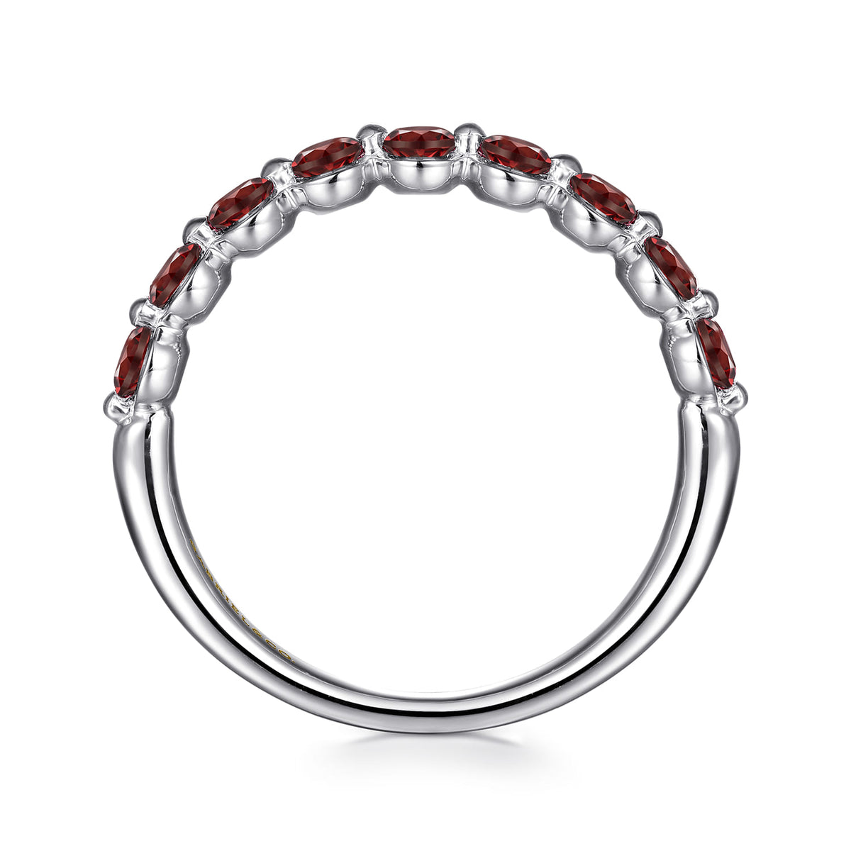 14K White Gold Garnet Stackable Ring — Gabriel & Co. LR52874W4JGN