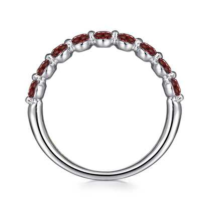 14K White Gold Garnet Stackable Ring — Gabriel & Co. LR52874W4JGN