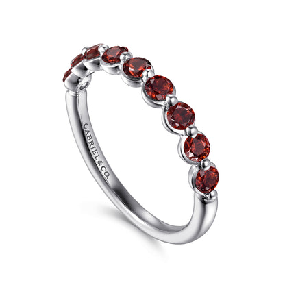 14K White Gold Garnet Stackable Ring — Gabriel & Co. LR52874W4JGN