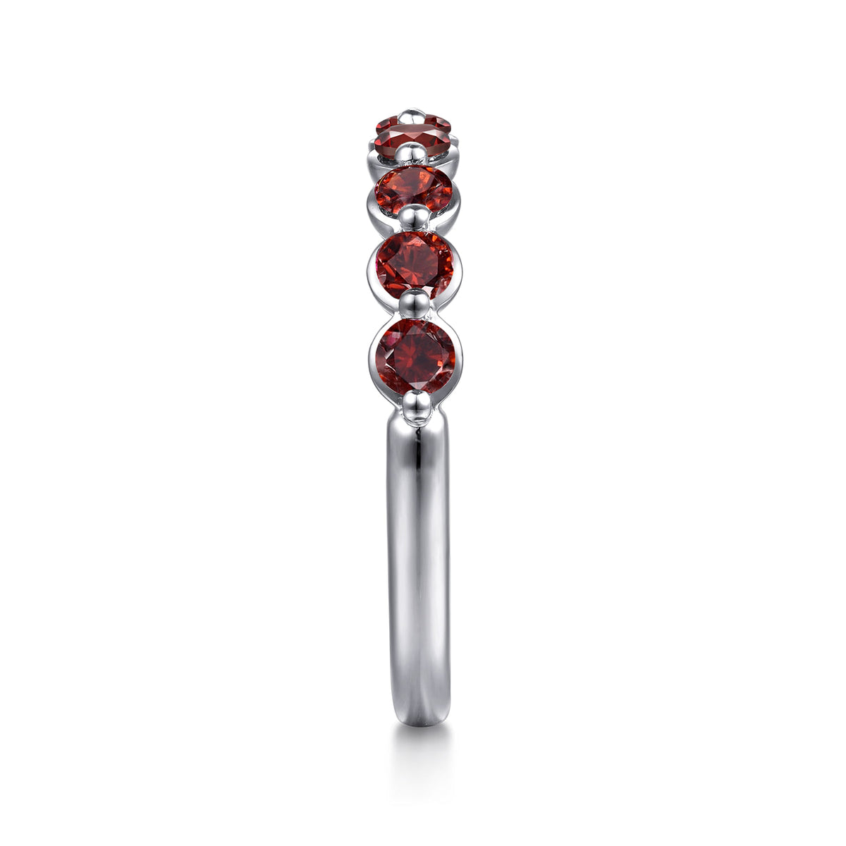 14K White Gold Garnet Stackable Ring — Gabriel & Co. LR52874W4JGN