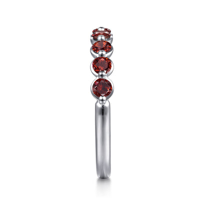 14K White Gold Garnet Stackable Ring — Gabriel & Co. LR52874W4JGN