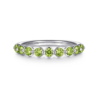 14K White Gold Peridot Stackable Ring — Gabriel & Co. LR52874W4JPE