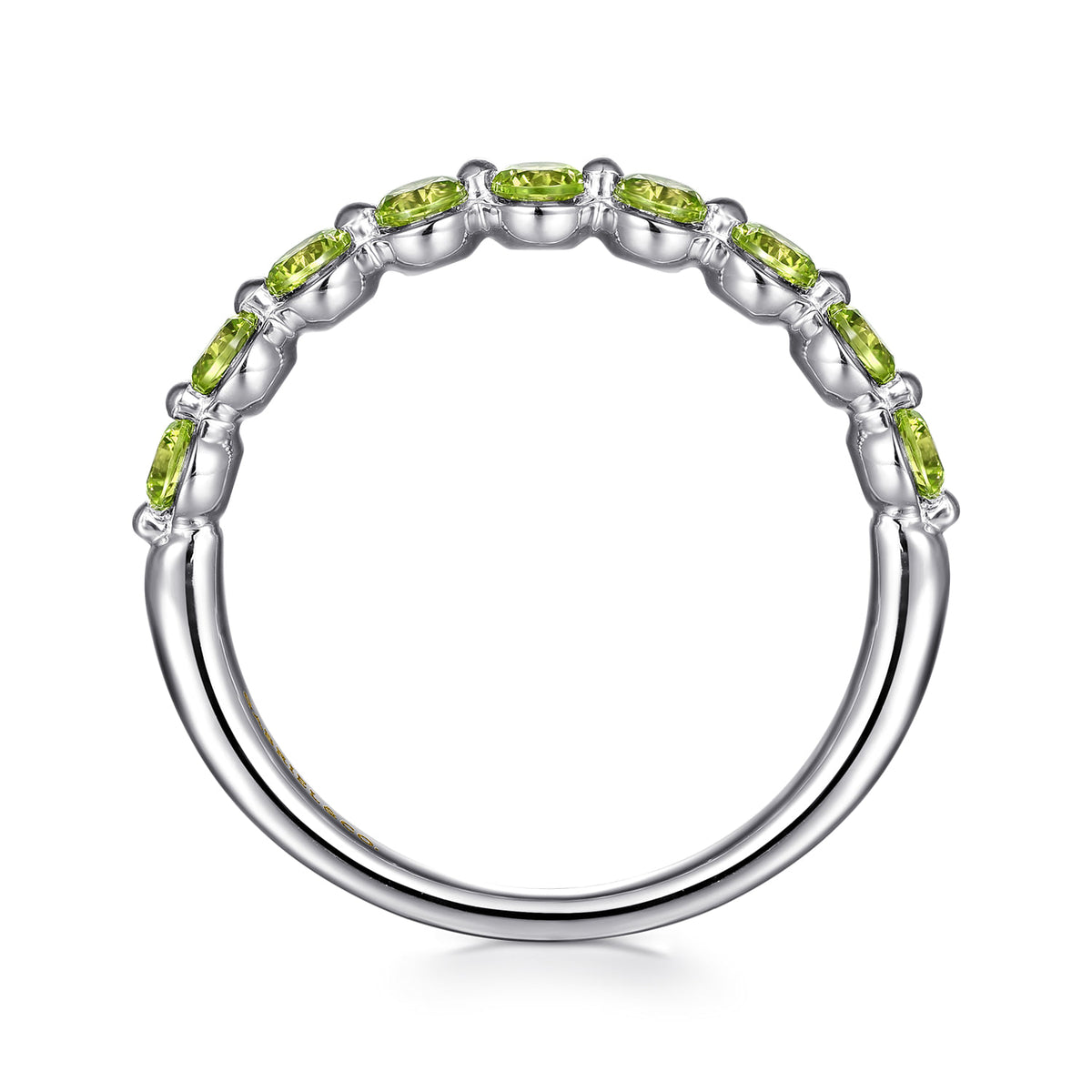 14K White Gold Peridot Stackable Ring — Gabriel & Co. LR52874W4JPE