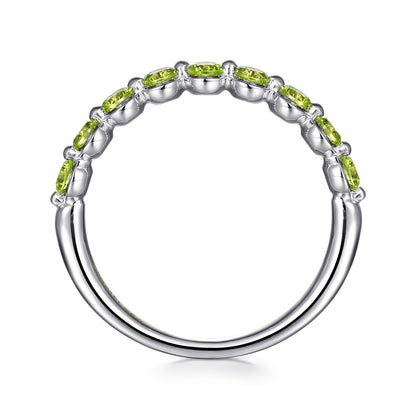 14K White Gold Peridot Stackable Ring — Gabriel & Co. LR52874W4JPE
