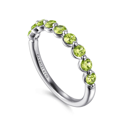 14K White Gold Peridot Stackable Ring — Gabriel & Co. LR52874W4JPE