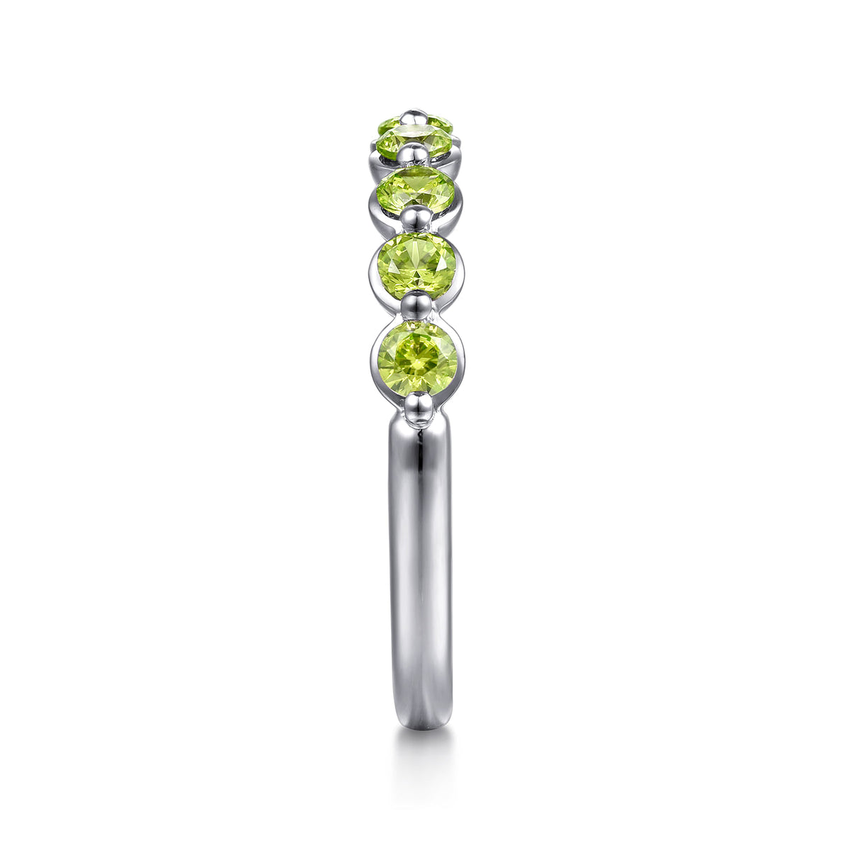 14K White Gold Peridot Stackable Ring — Gabriel & Co. LR52874W4JPE