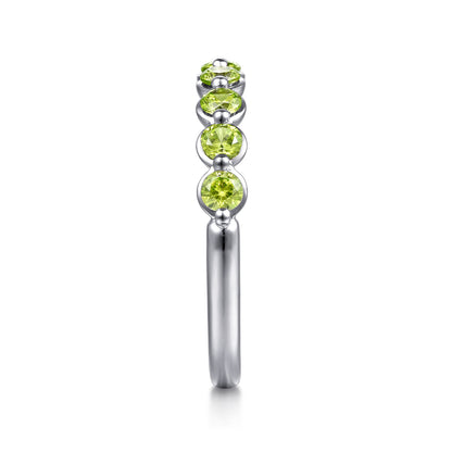 14K White Gold Peridot Stackable Ring — Gabriel & Co. LR52874W4JPE