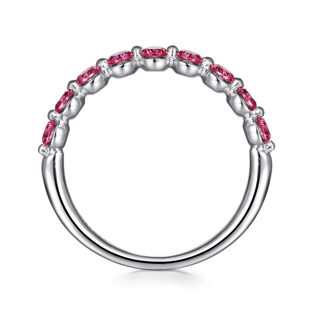 14K White Gold Pink Tourmaline Stackable Ring — Gabriel & Co. LR52874W4JPT