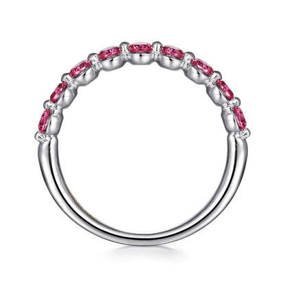 14K White Gold Pink Tourmaline Stackable Ring — Gabriel & Co. LR52874W4JPT