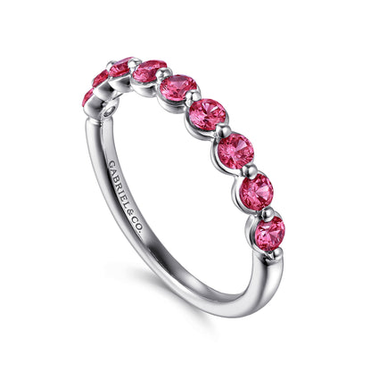14K White Gold Pink Tourmaline Stackable Ring — Gabriel & Co. LR52874W4JPT