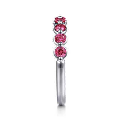 14K White Gold Pink Tourmaline Stackable Ring — Gabriel & Co. LR52874W4JPT