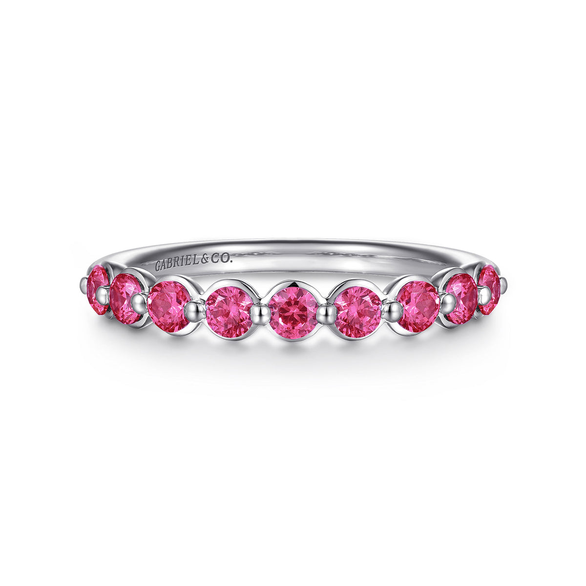 14K White Gold Ruby Stackable Ring — Gabriel & Co. LR52874W4JRA
