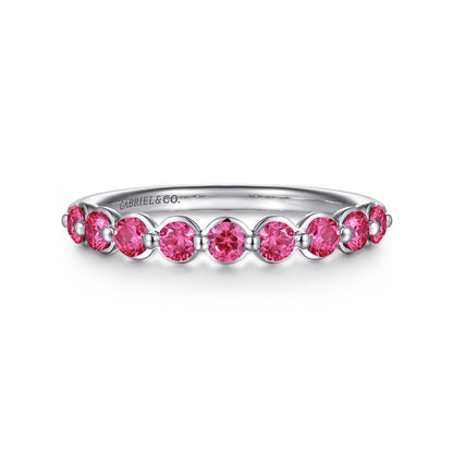 14K White Gold Ruby Stackable Ring — Gabriel & Co. LR52874W4JRA