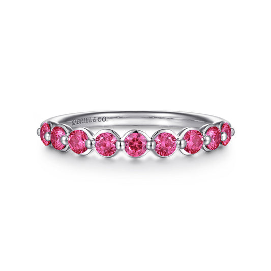 14K White Gold Ruby Stackable Ring — Gabriel & Co. LR52874W4JRA