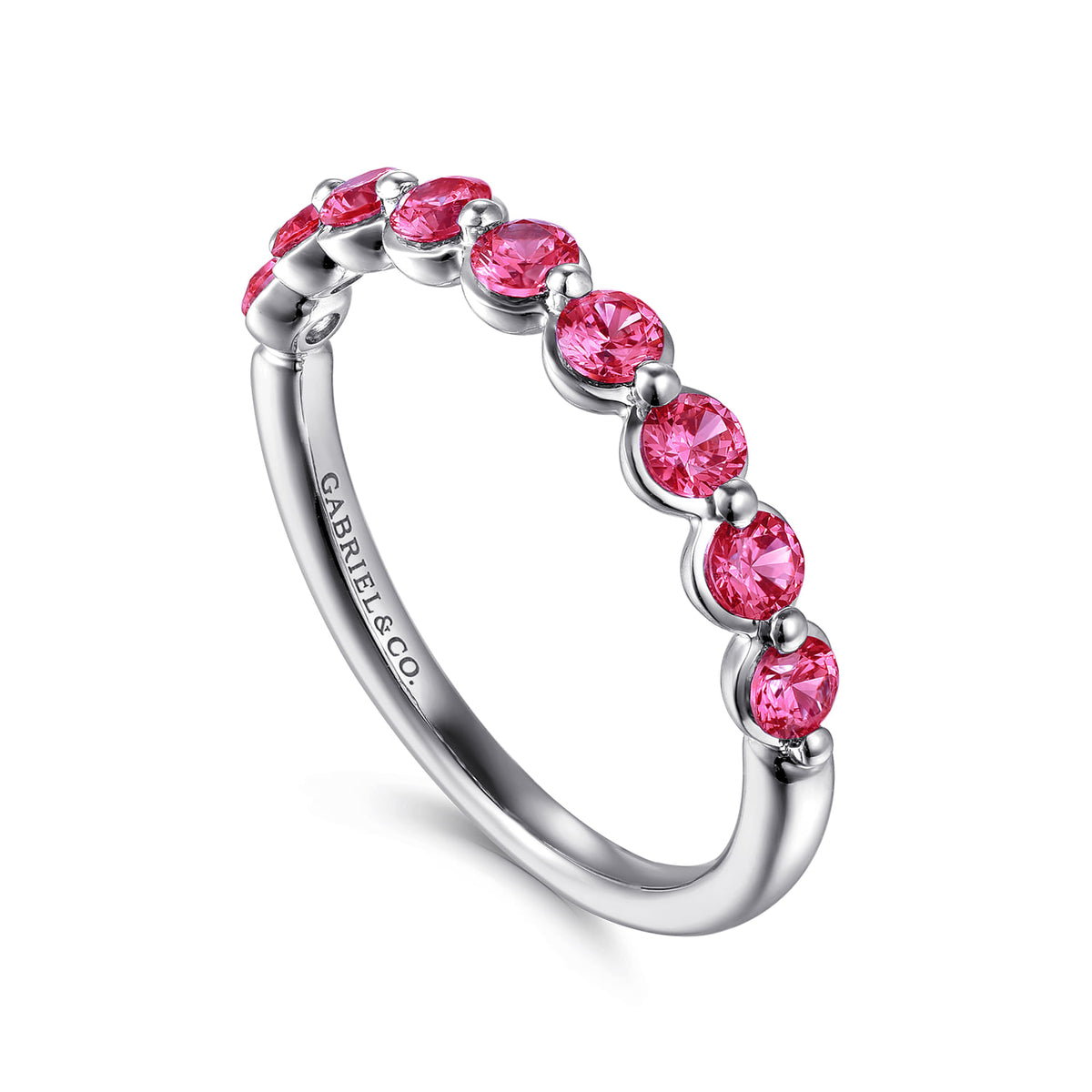 14K White Gold Ruby Stackable Ring — Gabriel & Co. LR52874W4JRA