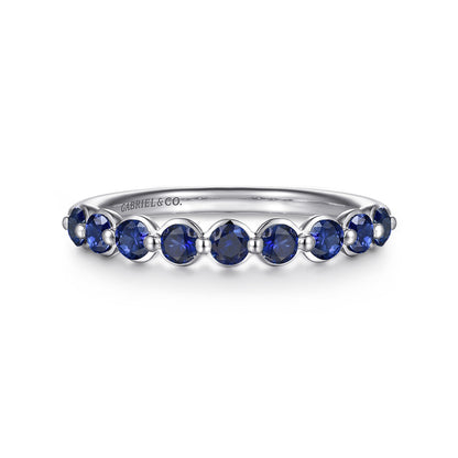 14K White Gold Sapphire Stackable Ring — Gabriel & Co. LR52874W4JSA