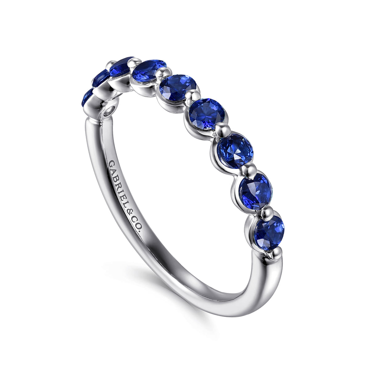 14K White Gold Sapphire Stackable Ring — Gabriel & Co. LR52874W4JSA