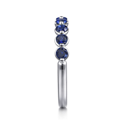14K White Gold Sapphire Stackable Ring — Gabriel & Co. LR52874W4JSA