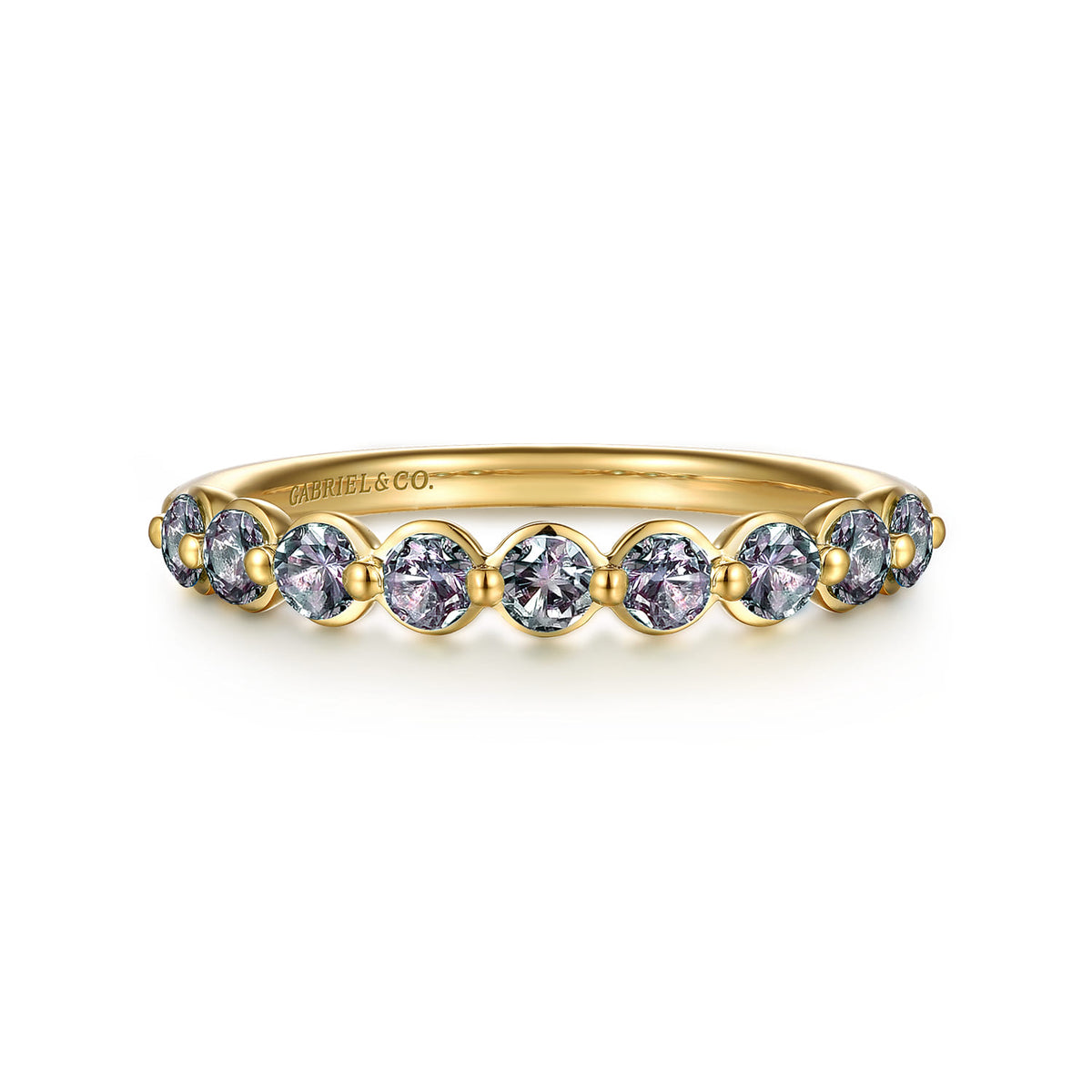 14K Yellow Gold Manmade Alexandrite Stackable Ring — Gabriel & Co. LR52874Y4J25