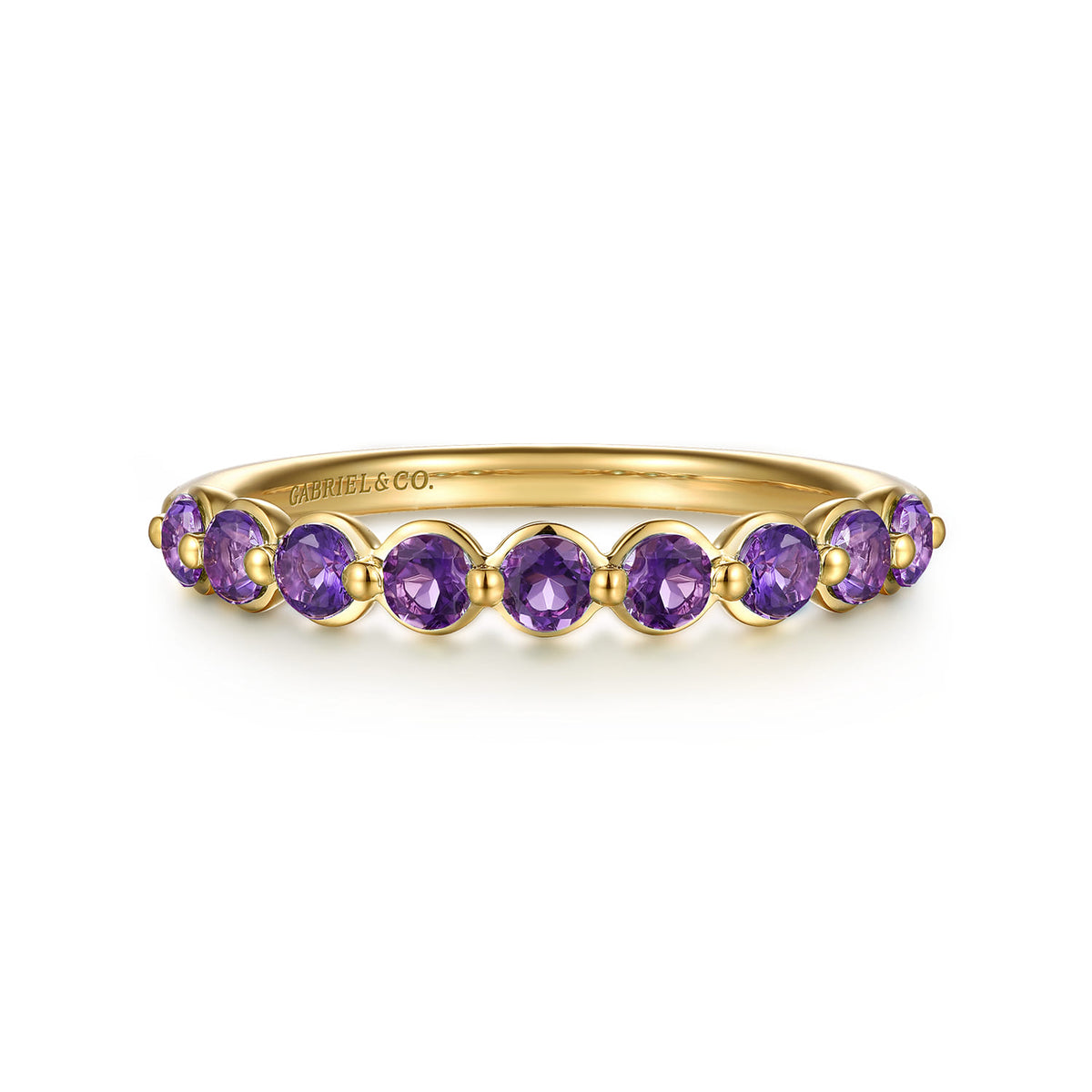 14K Yellow Gold Amethyst Stackable Ring — Gabriel & Co. LR52874Y4JAM