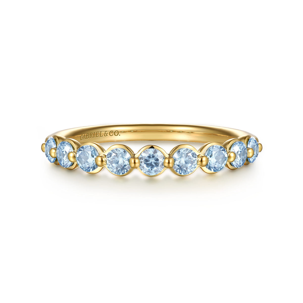 14K Yellow Gold Aquamarine Stackable Ring — Gabriel & Co. LR52874Y4JAQ
