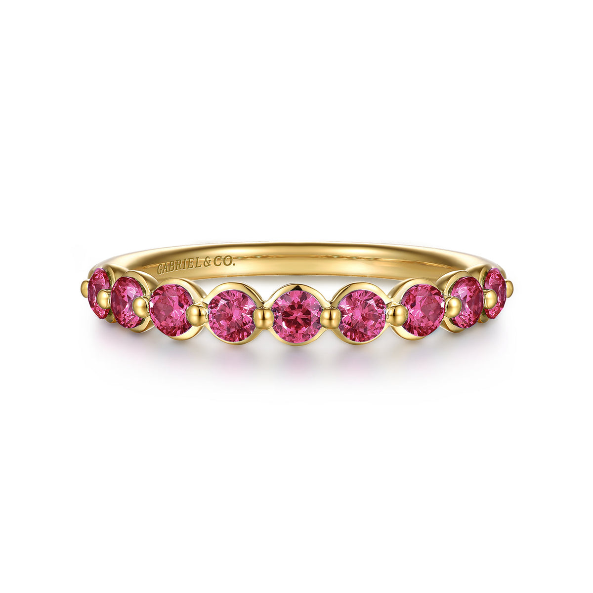 14K Yellow Gold Pink Tourmaline Stackable Ring — Gabriel & Co. LR52874Y4JPT